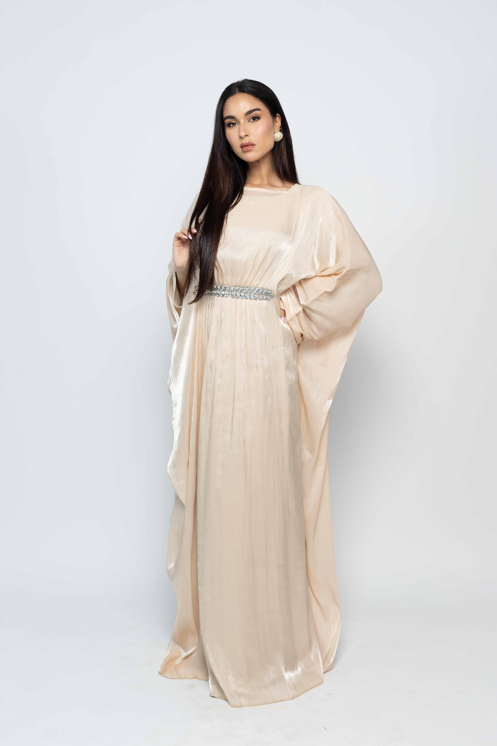 ISIS Peach Embellished Modest Dress | Eid Outfit