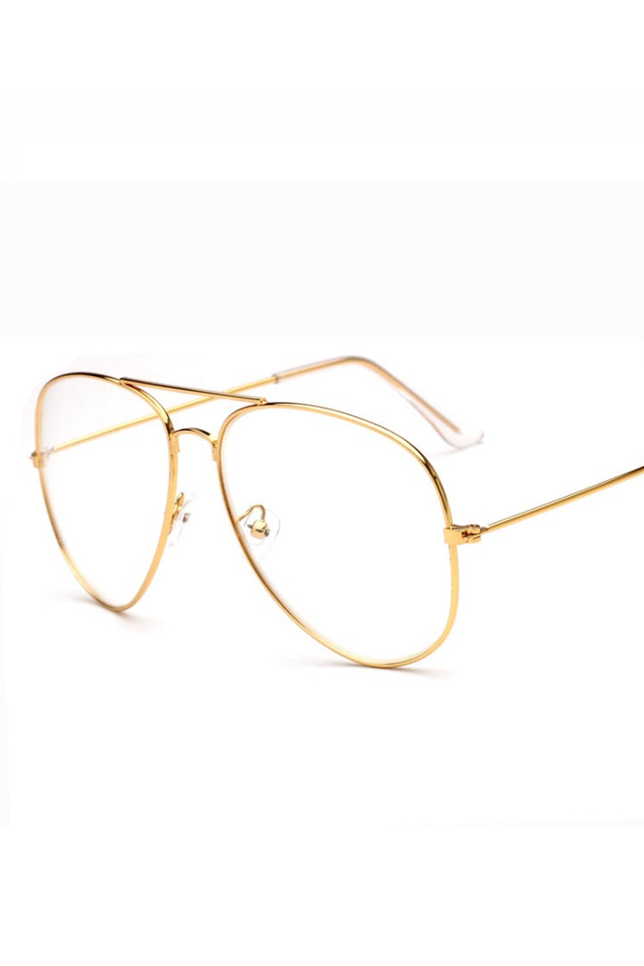 AVIATOR CLEAR SHADES GOLD – Mateeno - Main Image