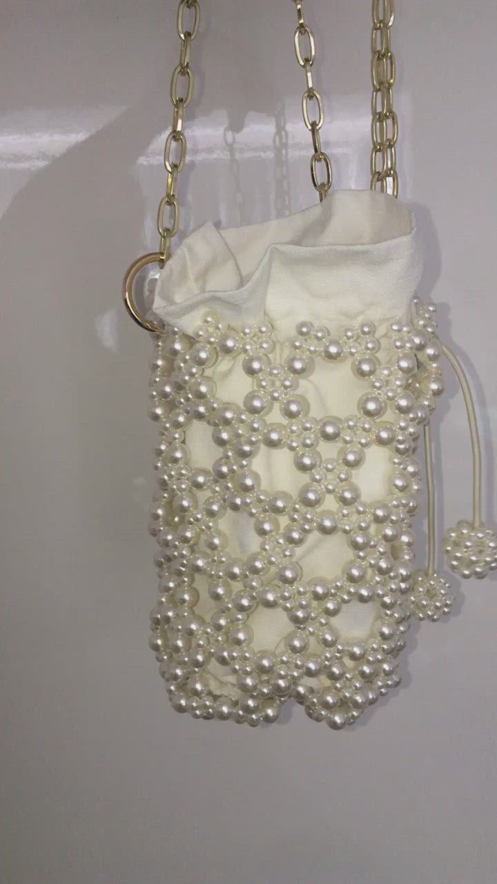 Load and play video in Gallery viewer, VIENNA PEARL EMBELLISHED BAG

