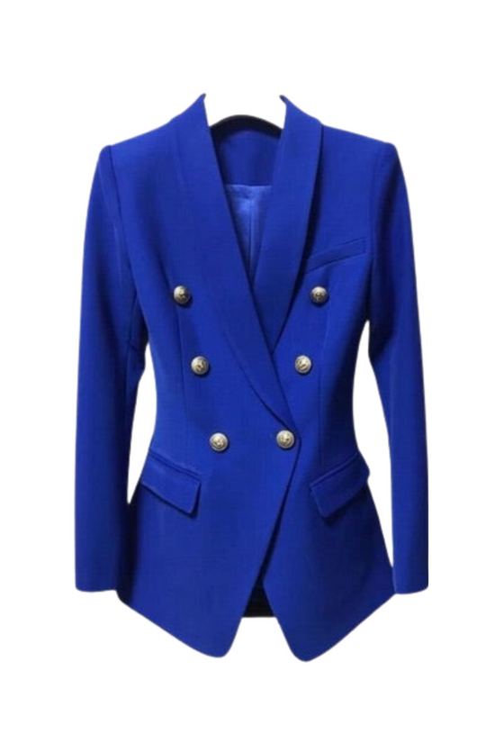 ICONIC ELECTRIC BLUE WITH GOLD BUTTON BLAZER