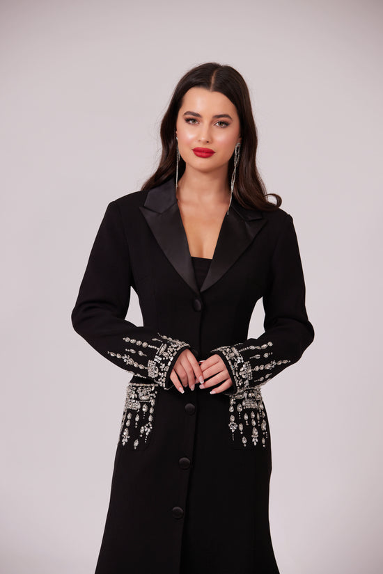 REGAL NOIR MAXI BLAZER DRESS