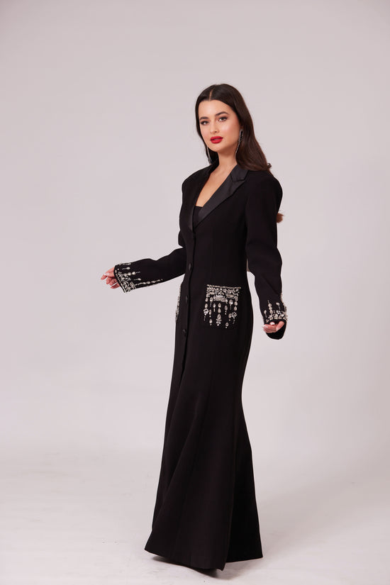 REGAL NOIR MAXI BLAZER DRESS