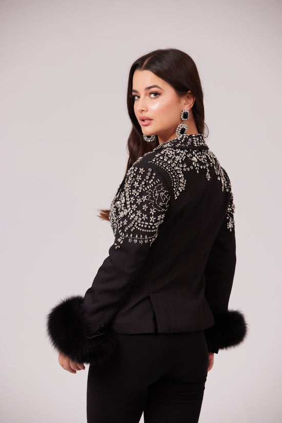 GRACE BLACK RHINESTONE BLAZER