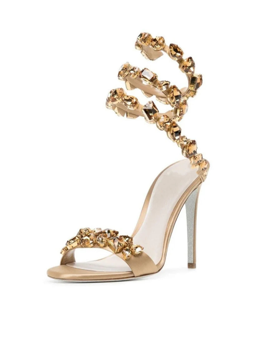 LINA SNAKE RHINESTONES SANDALS