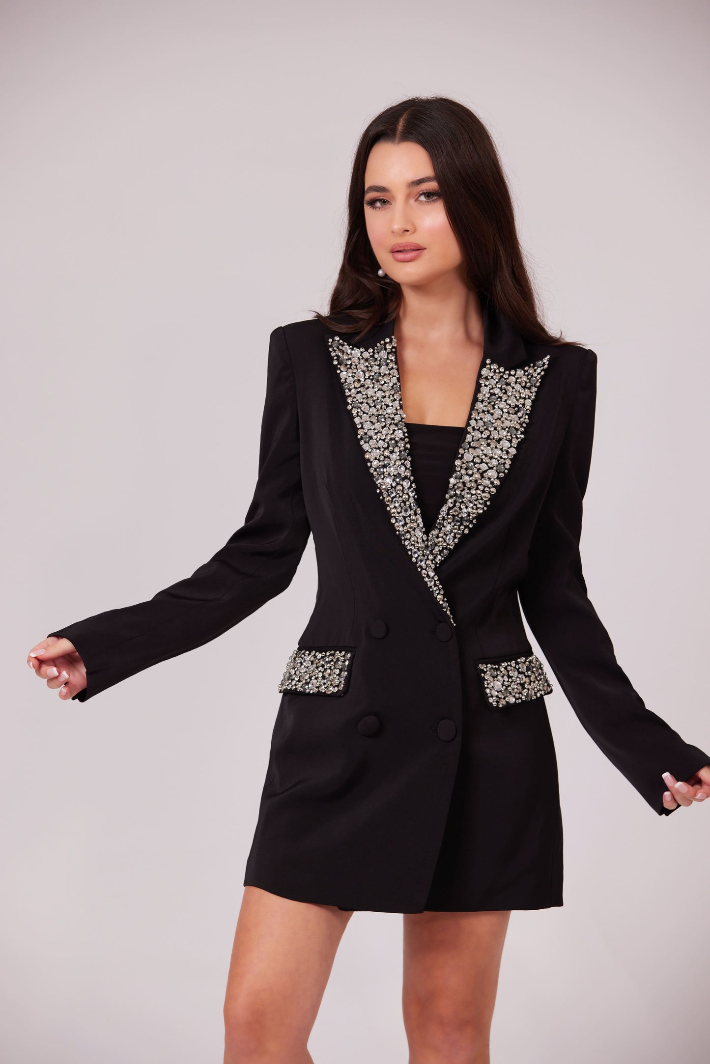 AMAYA CRYSTAL BLAZER DRESS