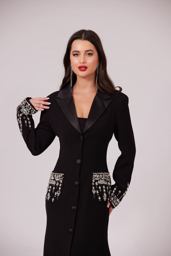 REGAL NOIR MAXI BLAZER DRESS