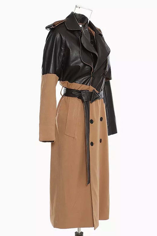 AMEERA BI COLOUR BELTED TRENCH COAT
