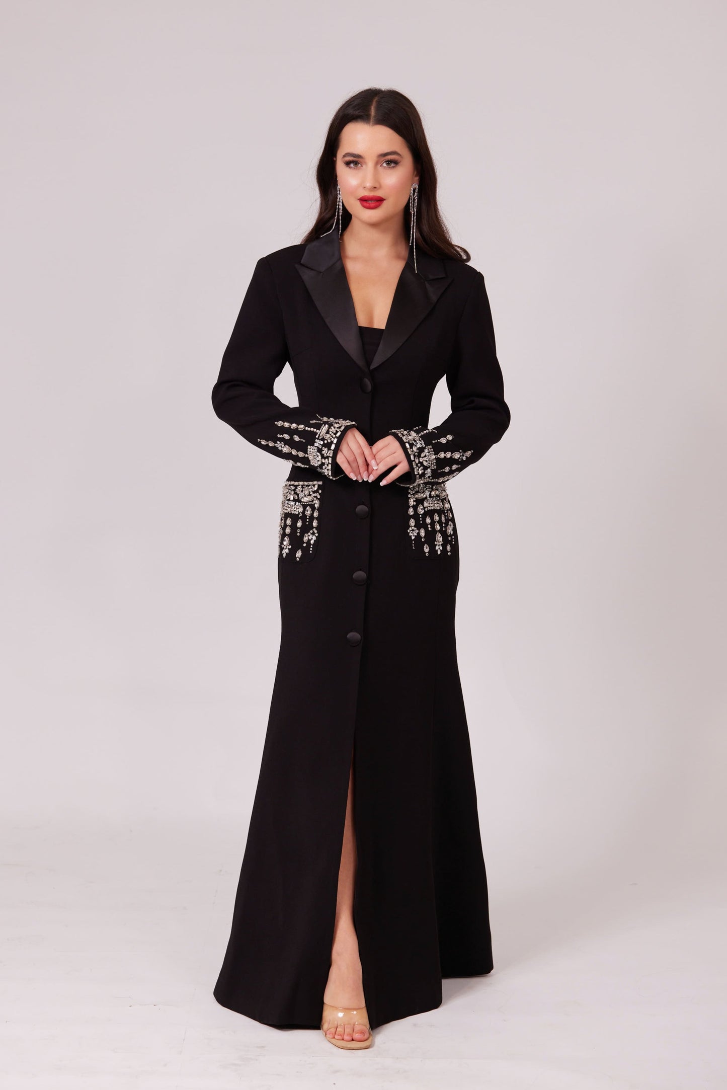 REGAL NOIR MAXI BLAZER DRESS