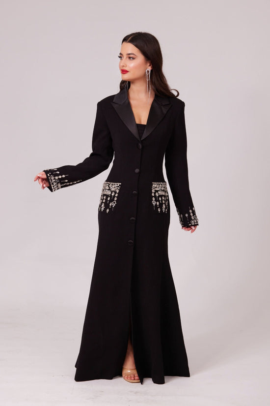 REGAL NOIR MAXI BLAZER DRESS