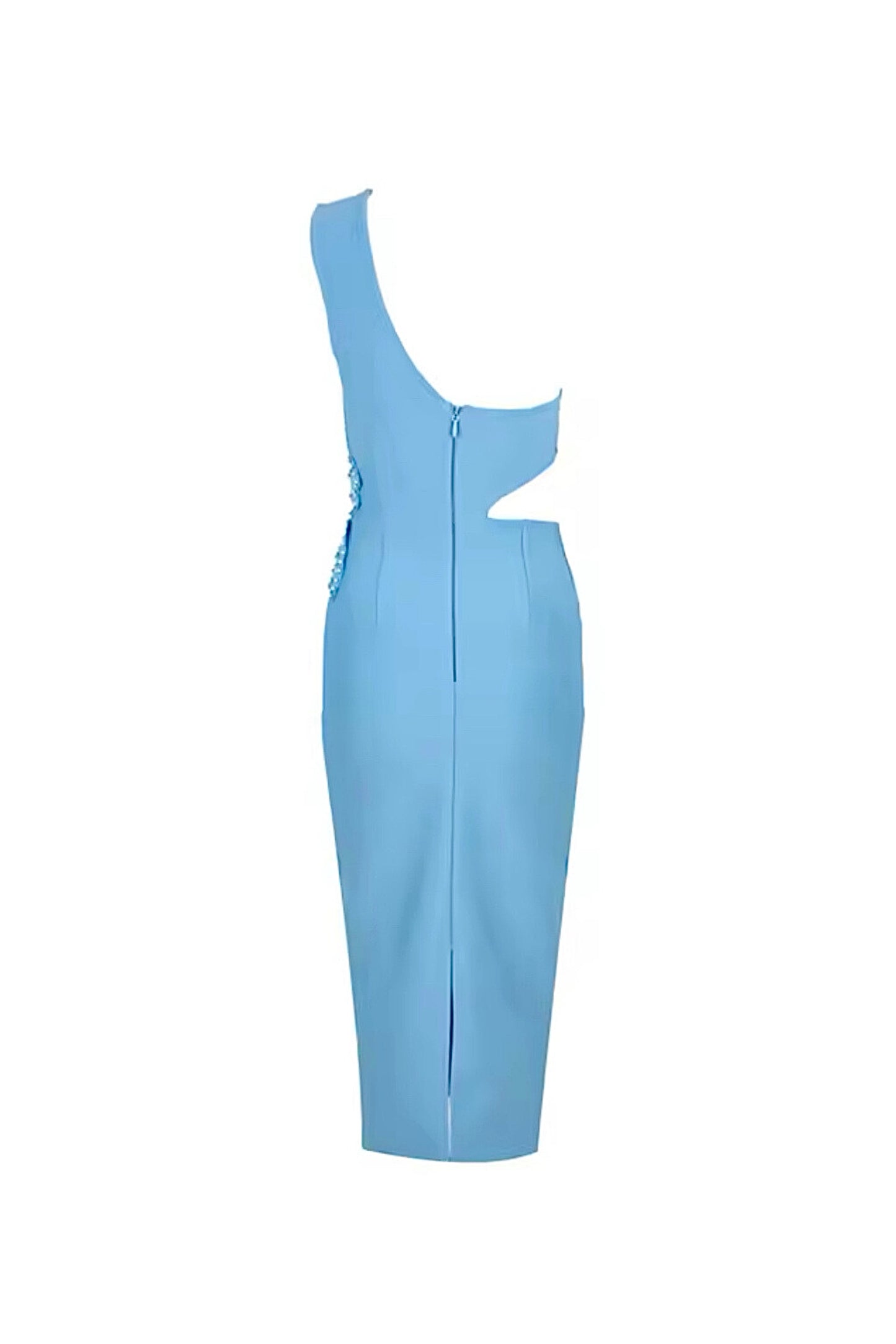 EVE BLUE FLORAL BANDAGE DRESS Mateeno EVE BLUE FLORAL BANDAGE DRESS Mateeno