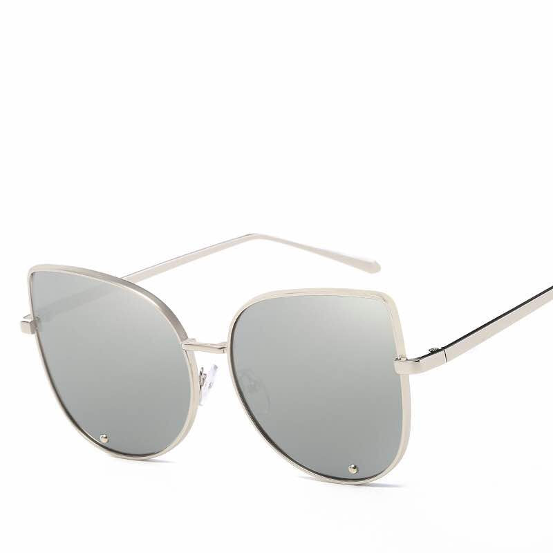 OVERSIZE CAT EYES SHADES X028 SILVER