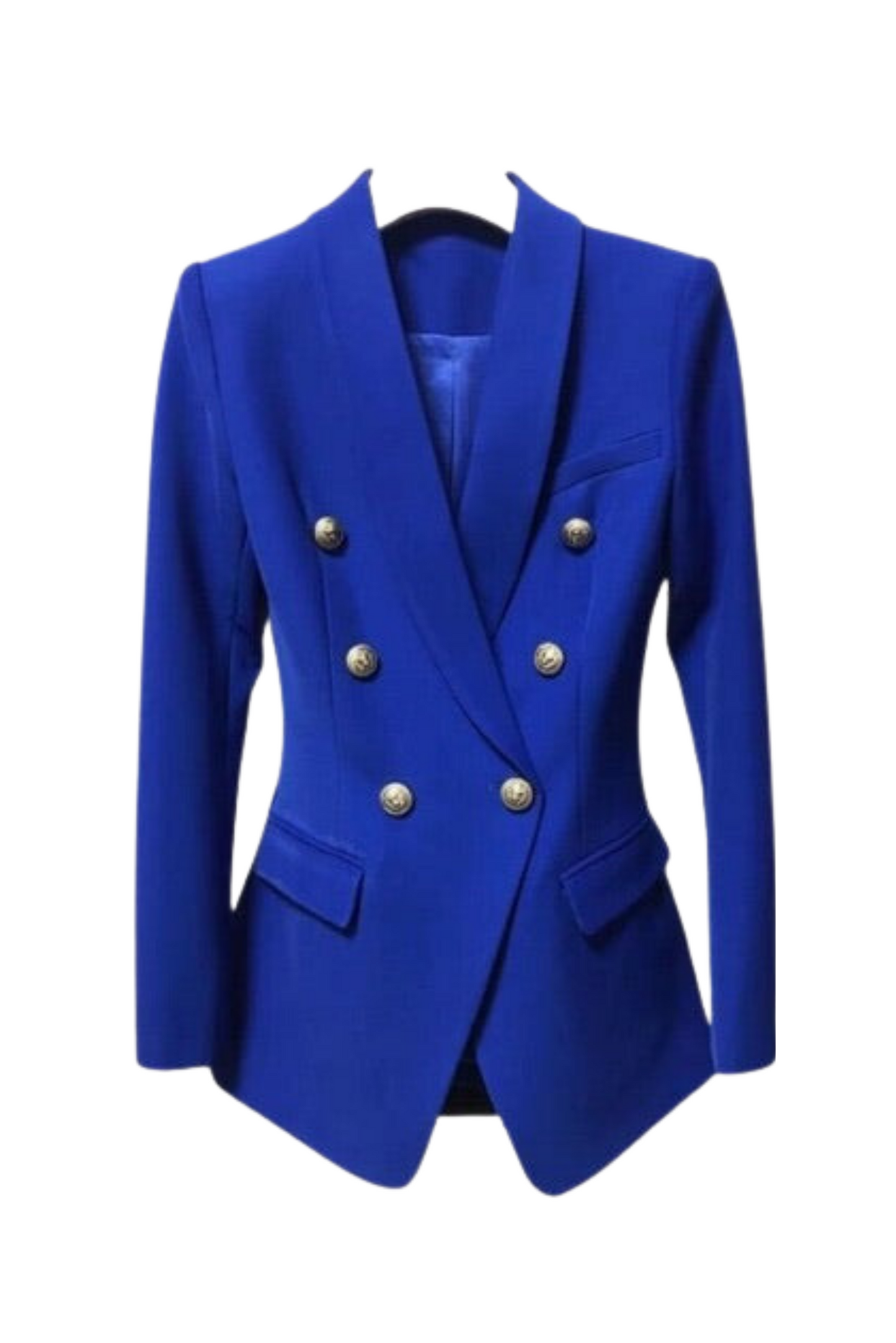 BLAZER BLEU ÉLECTRIQUE AVEC BOUTON DORÉ 