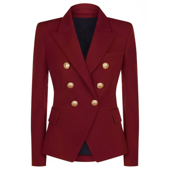 ICONIC BURGUNDY WITH GOLD BUTTONS BLAZER