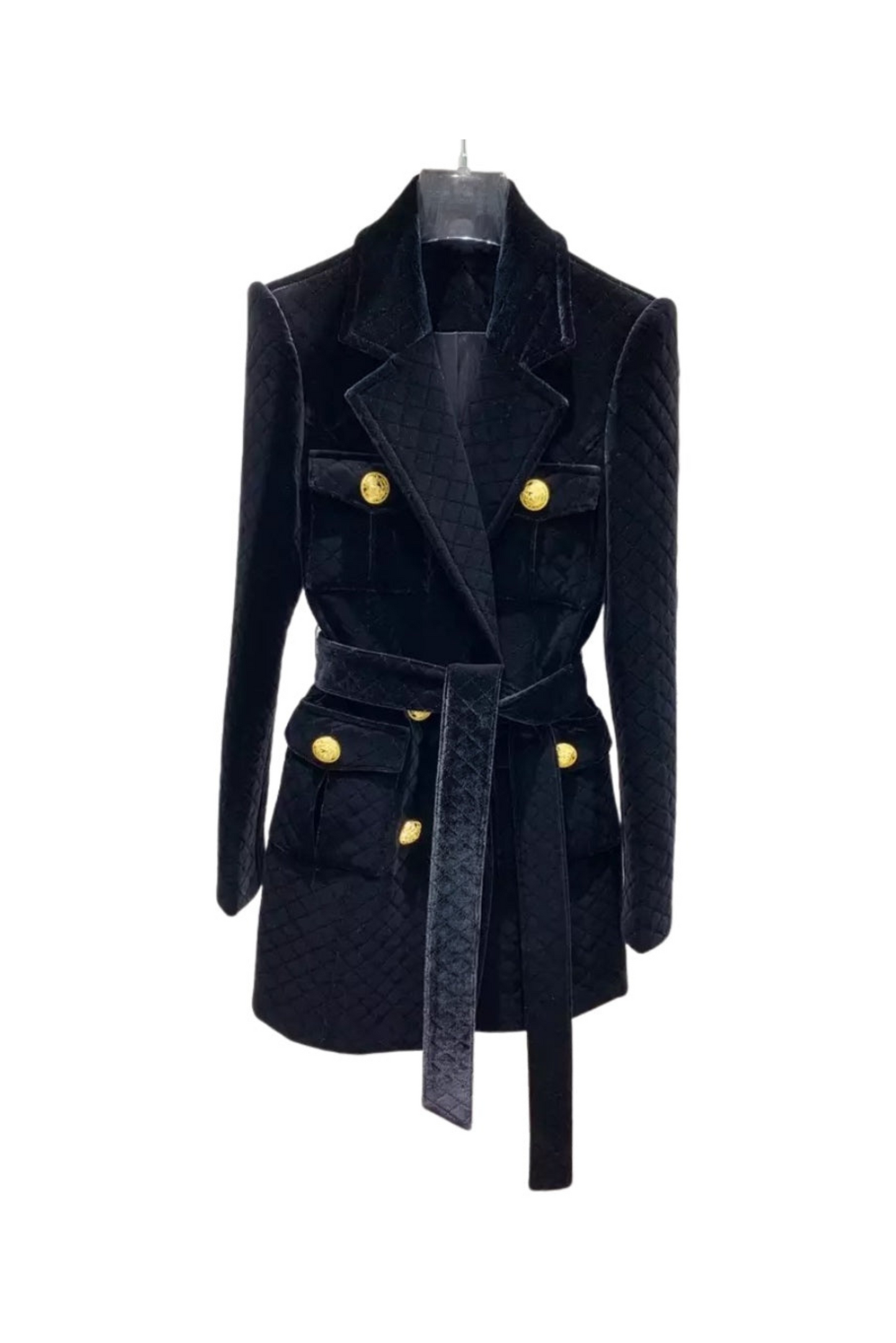Long black velvet clearance jacket