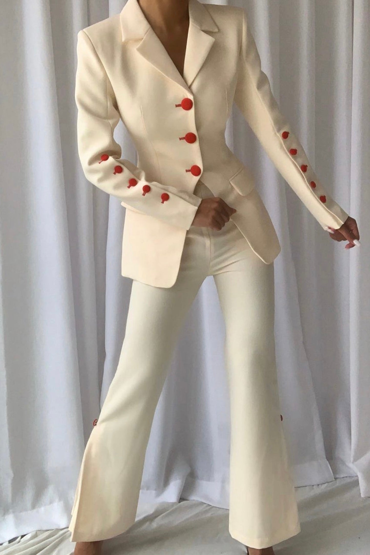Women Button Blazer and Palazzo Pants Casual Soild Blazer Trouser Set Daily  Wear | eBay